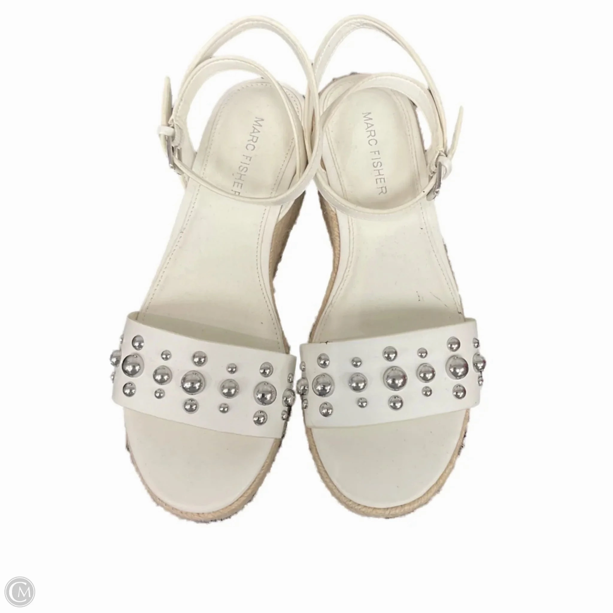 Sandals Heels Platform By Marc Fisher In White, Size: 6.5 Fashion Heels
