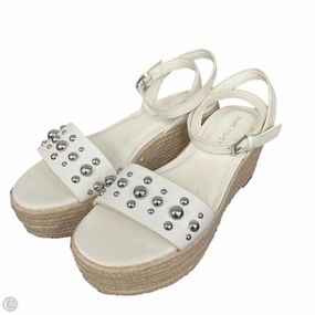 Sandals Heels Platform By Marc Fisher In White, Size: 6.5 Marc Fisher fashion shoes with block heels