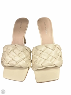 Sandals Heels Stiletto By Marc Fisher In Beige, Size: 8 Marc Fisher fashion shoes with block heels