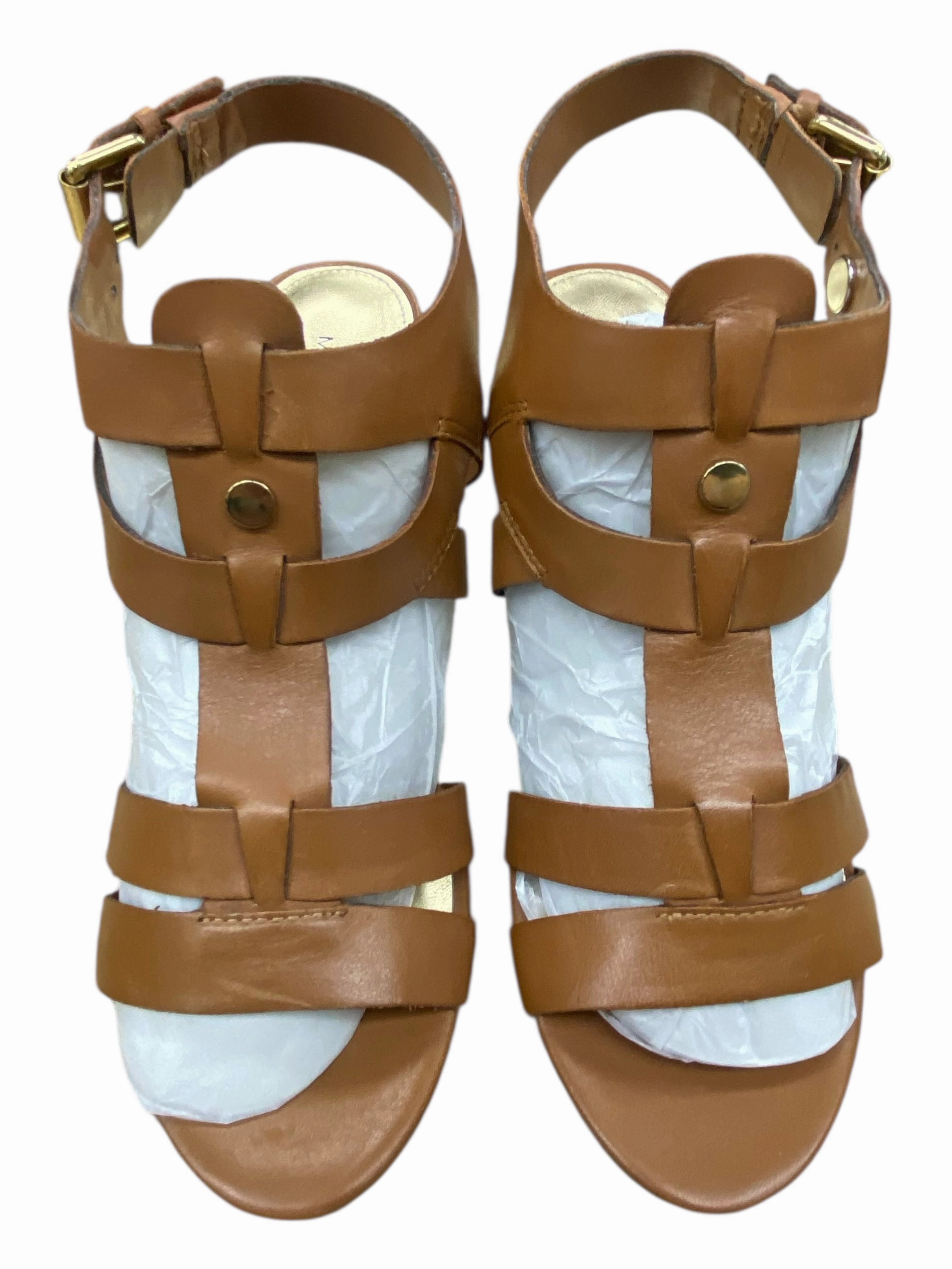Sandals Heels Stiletto By Marc Fisher In Brown, Size:7.5 Marc Fisher fashion shoes with block heels