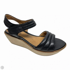 Sandals Heels Wedge By Clarks In Black & Brown, Size: 9 Clarks leather shoes for daily wear