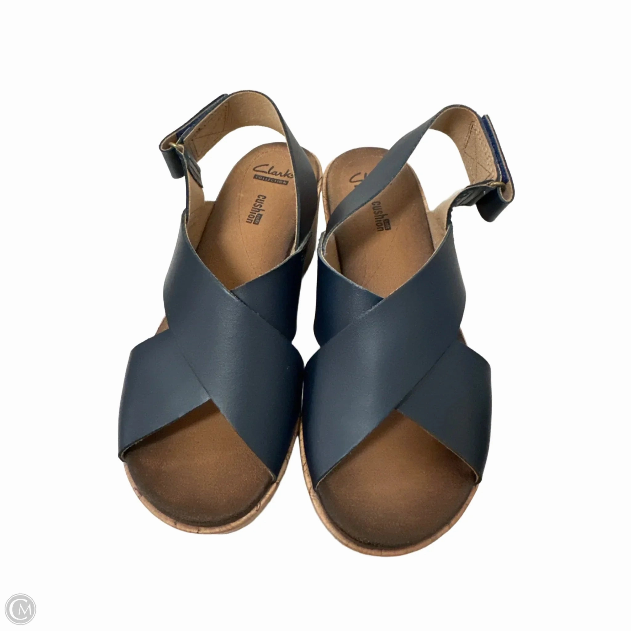 Sandals Heels Wedge By Clarks In Black, Size: 7 Clarks leather shoes for daily wear