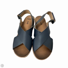 Sandals Heels Wedge By Clarks In Black, Size: 7 Clarks leather shoes for daily wear