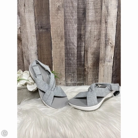 Sandals Heels Wedge By Clarks In Grey, Size: 9 Clarks leather shoes for daily wear
