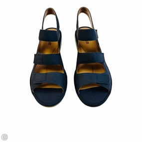 Sandals Heels Wedge By Clarks In Navy, Size: 9.5 Clarks leather shoes for daily wear