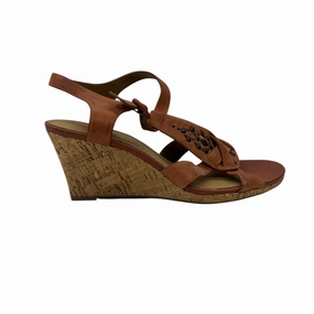 Sandals Heels Wedge By Clarks In Orange, Size:8 Clarks leather shoes for daily wear
