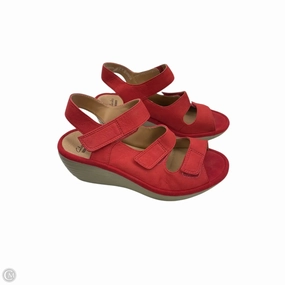 Sandals Heels Wedge By Clarks In Red, Size: 7 Clarks leather shoes for daily wear