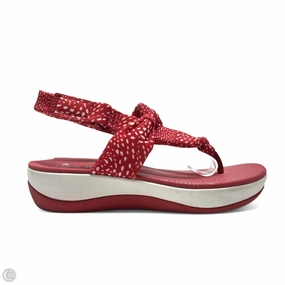 Sandals Heels Wedge By Clarks In Red, Size: 7 Clarks leather shoes for daily wear
