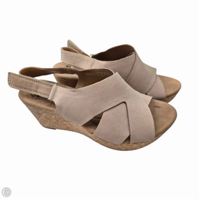 Sandals Heels Wedge By Clarks In Tan, Size: 6 Clarks leather shoes for daily wear