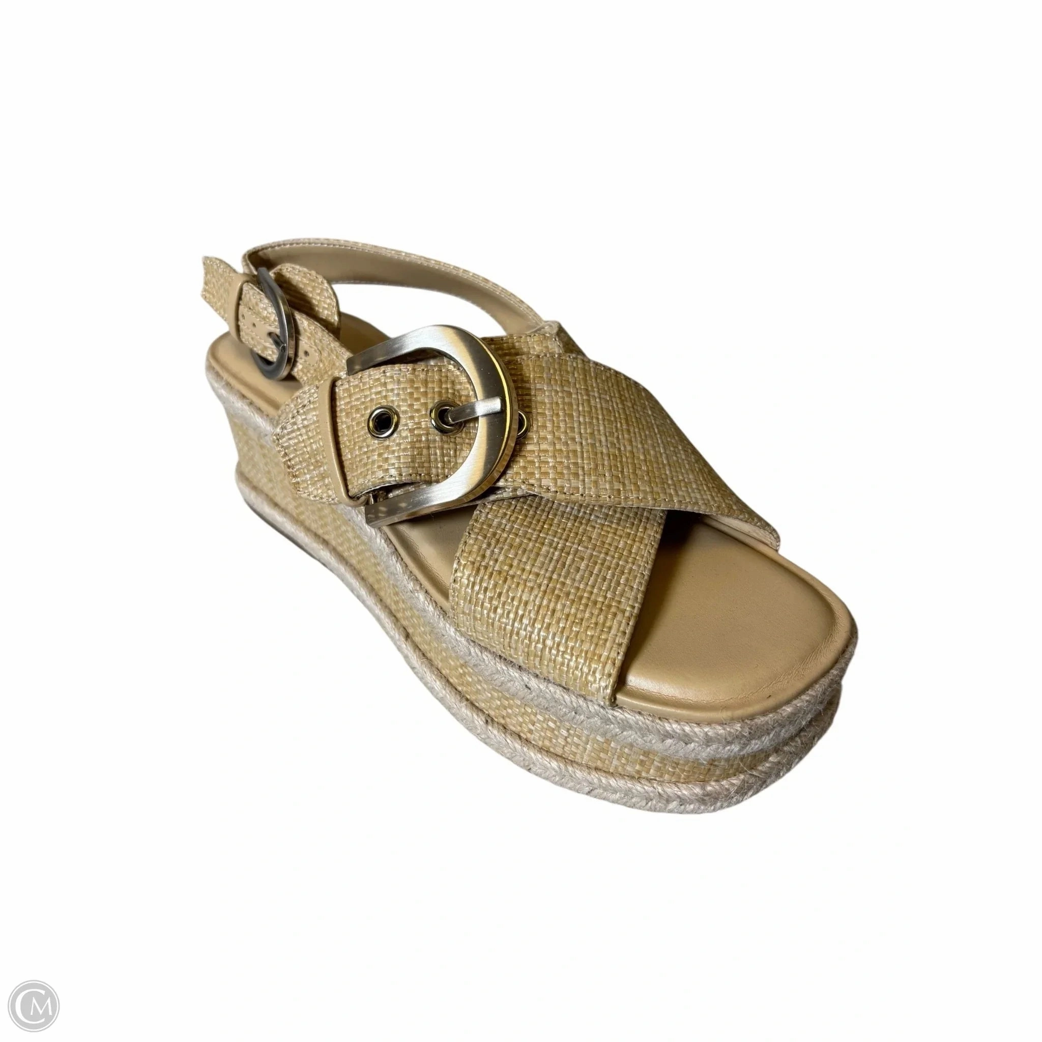 Sandals Heels Wedge By Marc Fisher In Beige, Size: 6 Fashion Heels