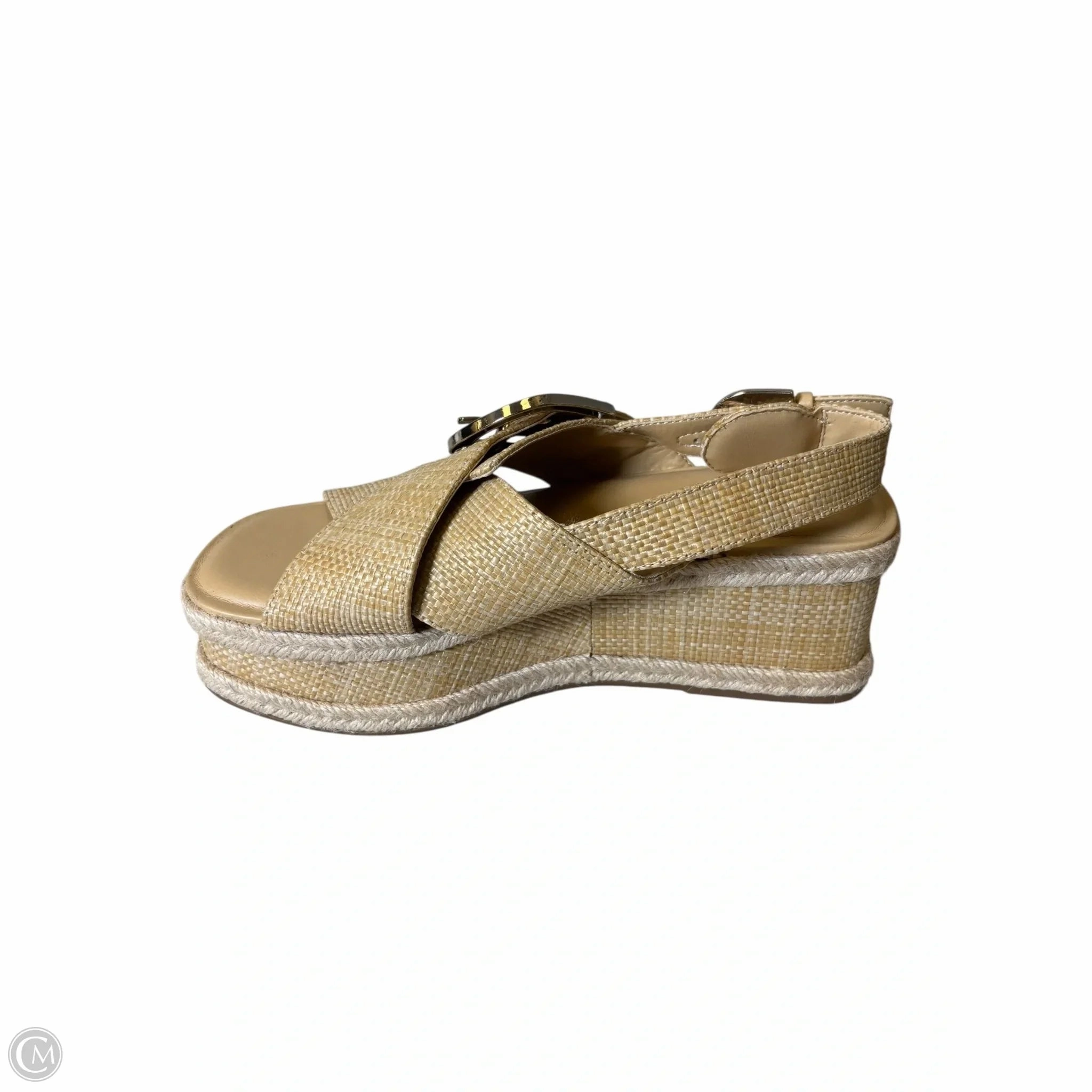 Sandals Heels Wedge By Marc Fisher In Beige, Size: 6 Fashion Heels