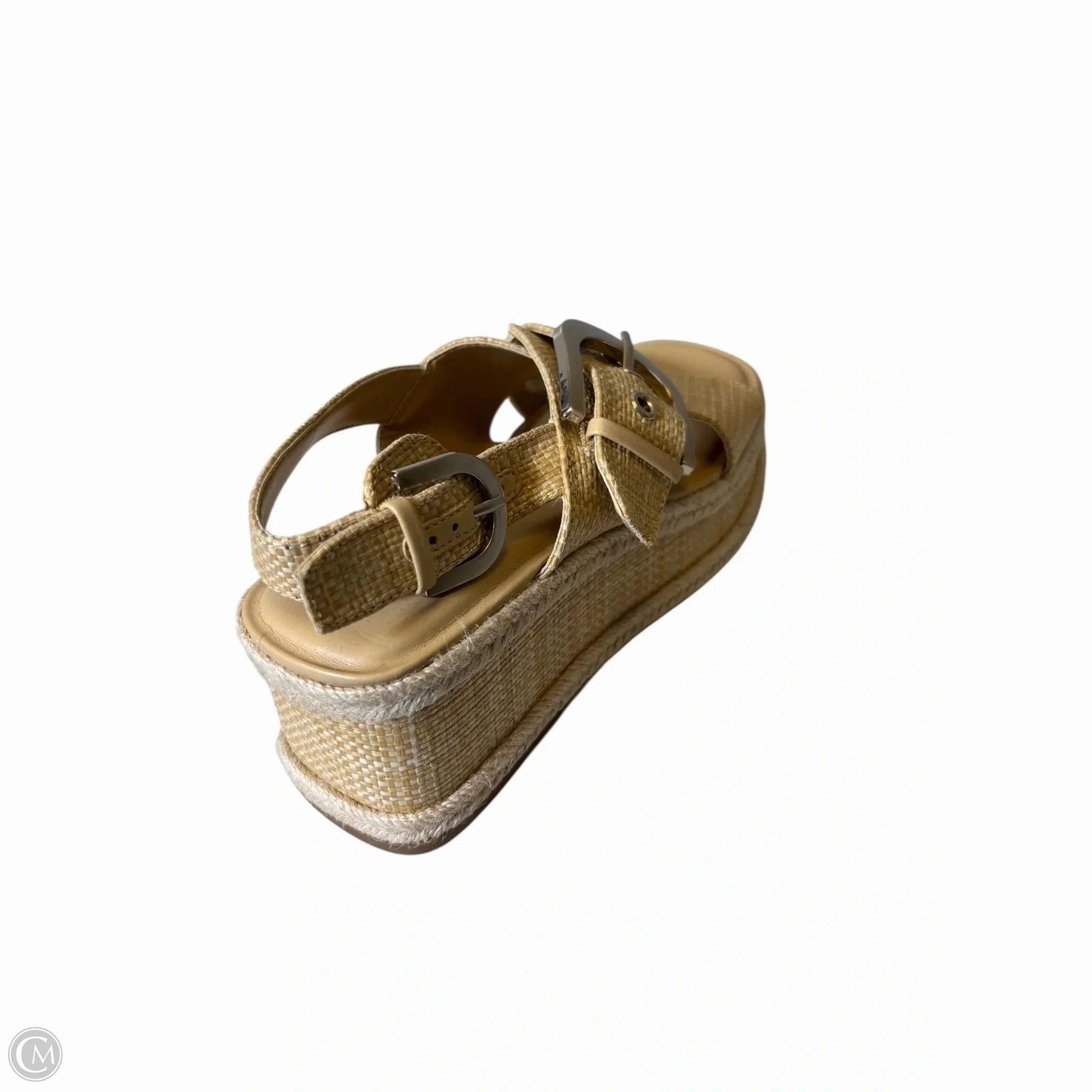 Sandals Heels Wedge By Marc Fisher In Beige, Size: 6 Fashion Heels