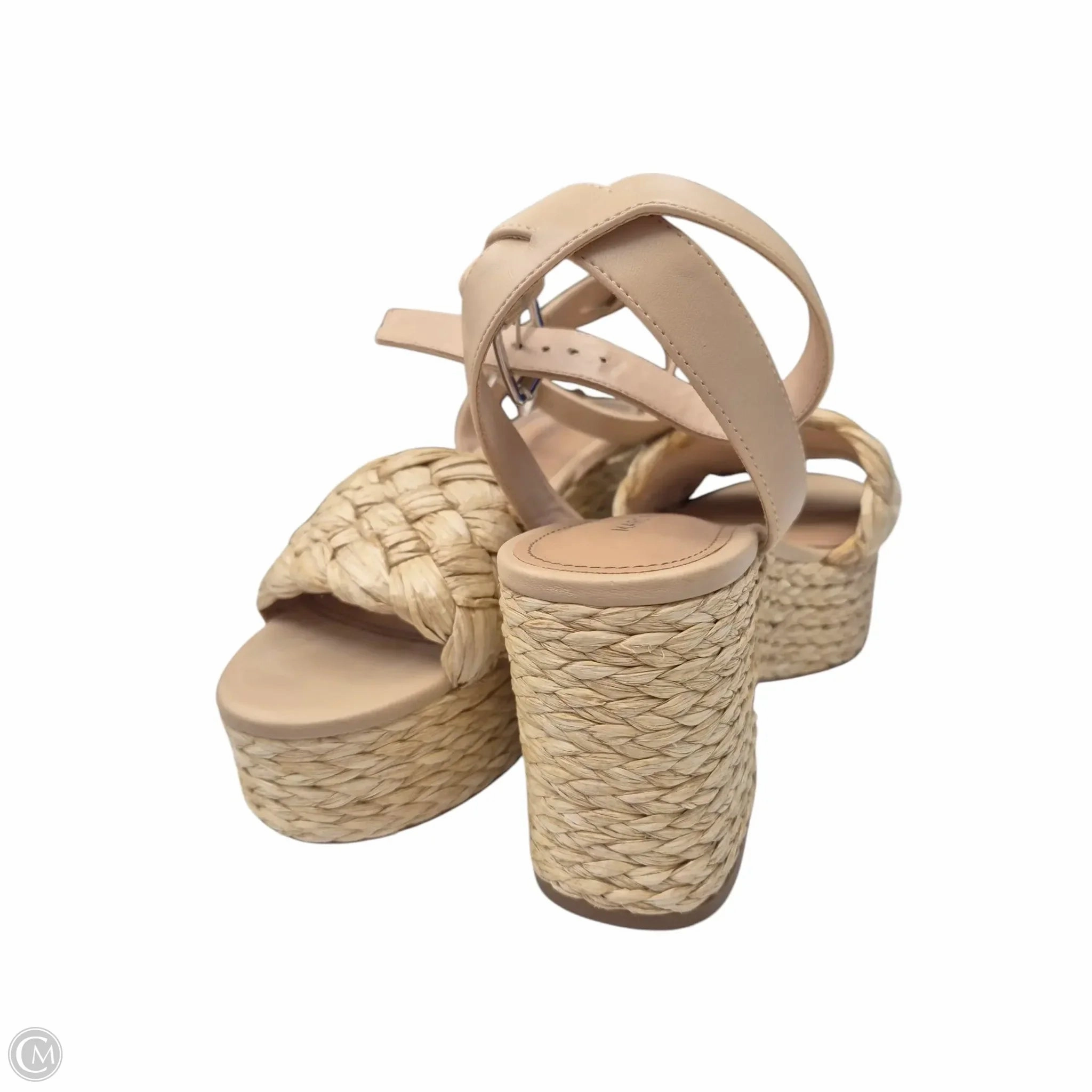 Sandals Heels Wedge By Marc Fisher In Beige, Size: 7.5 Fashion Heels