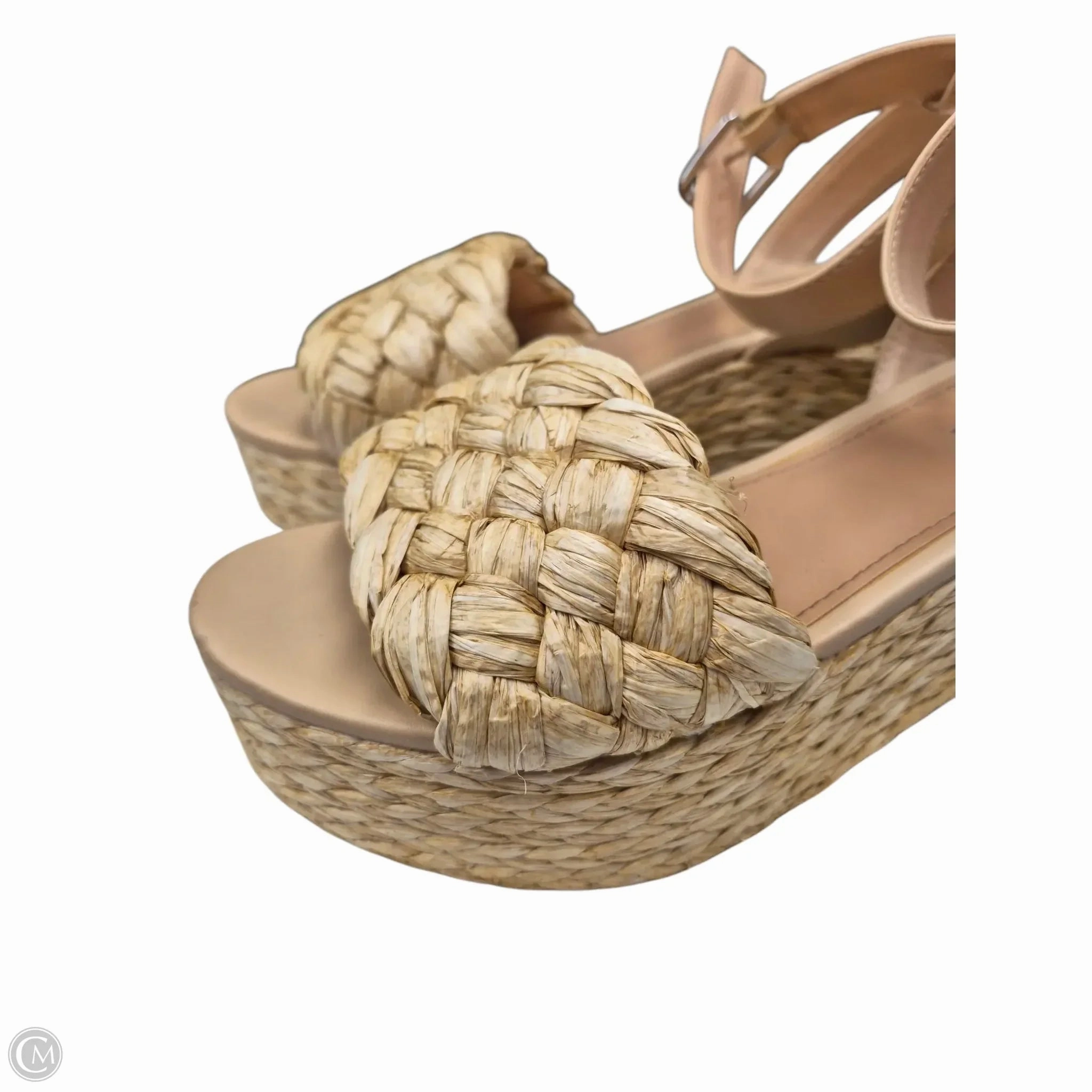 Sandals Heels Wedge By Marc Fisher In Beige, Size: 7.5 Fashion Heels