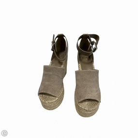 Sandals Heels Wedge By Marc Fisher In Beige, Size: 8 Marc Fisher fashion shoes with block heels