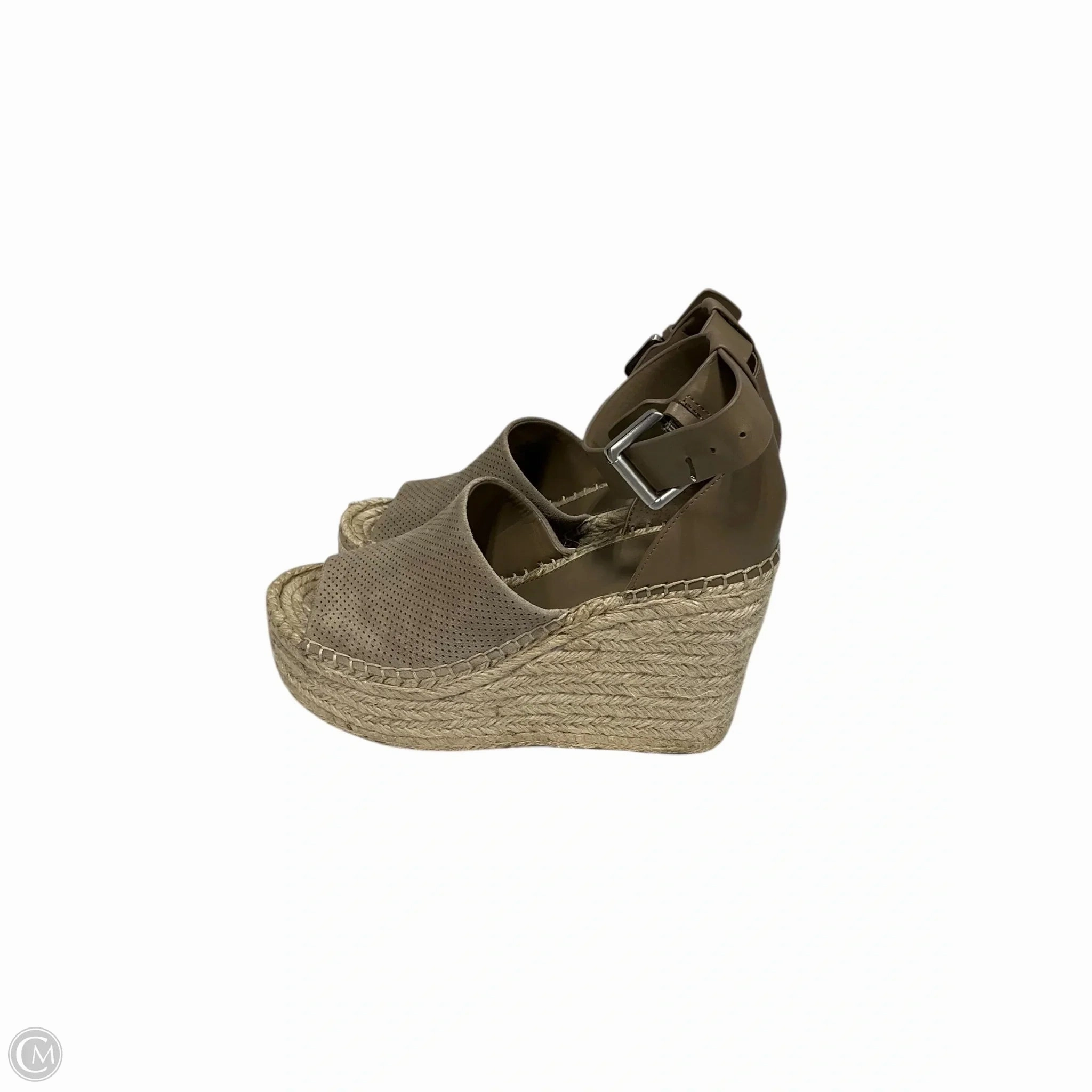 Sandals Heels Wedge By Marc Fisher In Beige, Size: 8 Fashion Heels