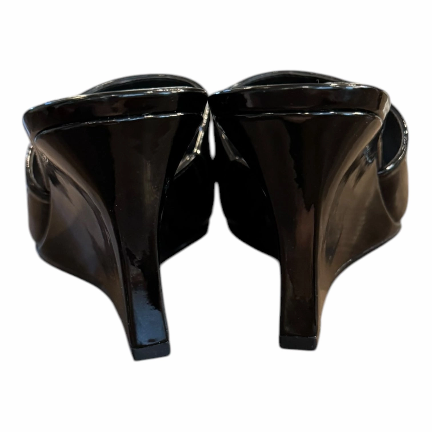 Sandals Heels Wedge By Marc Fisher In Black, Size:6 Fashion Heels