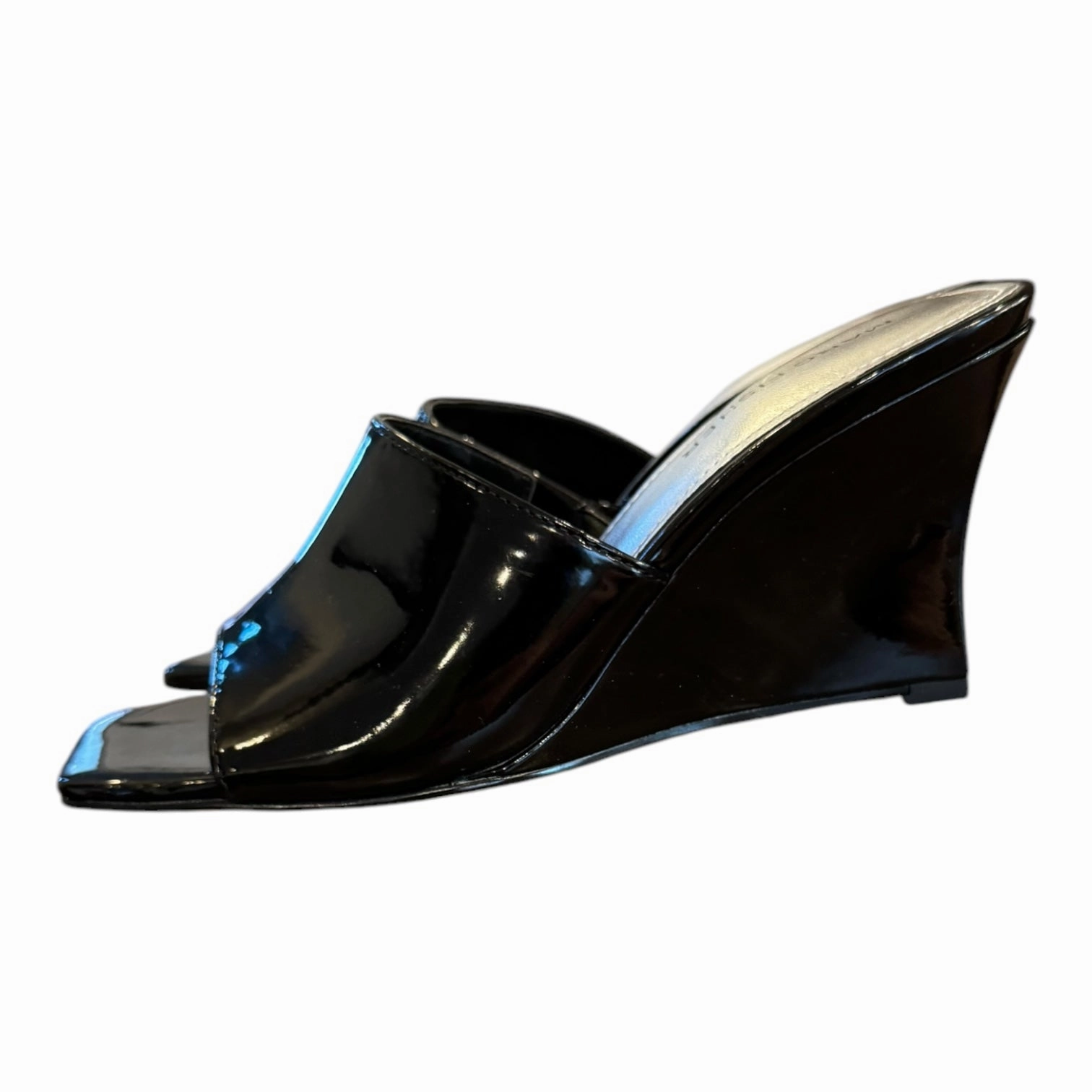 Sandals Heels Wedge By Marc Fisher In Black, Size:6 Fashion Heels