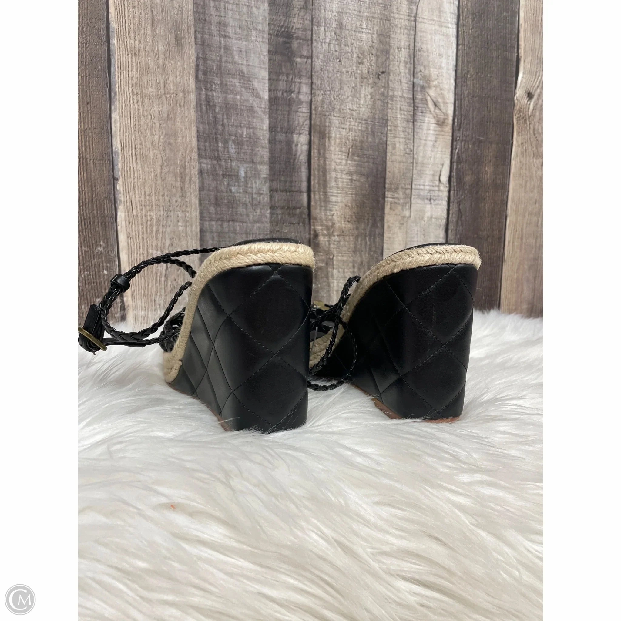 Sandals Heels Wedge By Marc Fisher In Black, Size: 7 Fashion Heels