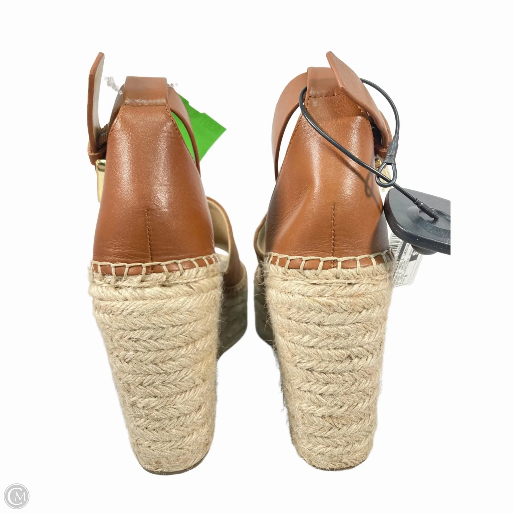 Sandals Heels Wedge By Marc Fisher In Brown & Cream, Size: 9 Fashion Heels