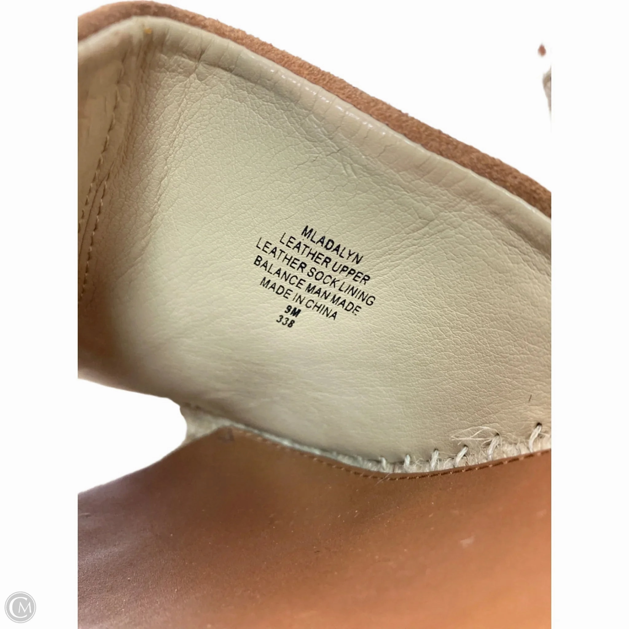 Sandals Heels Wedge By Marc Fisher In Brown & Cream, Size: 9 Fashion Heels
