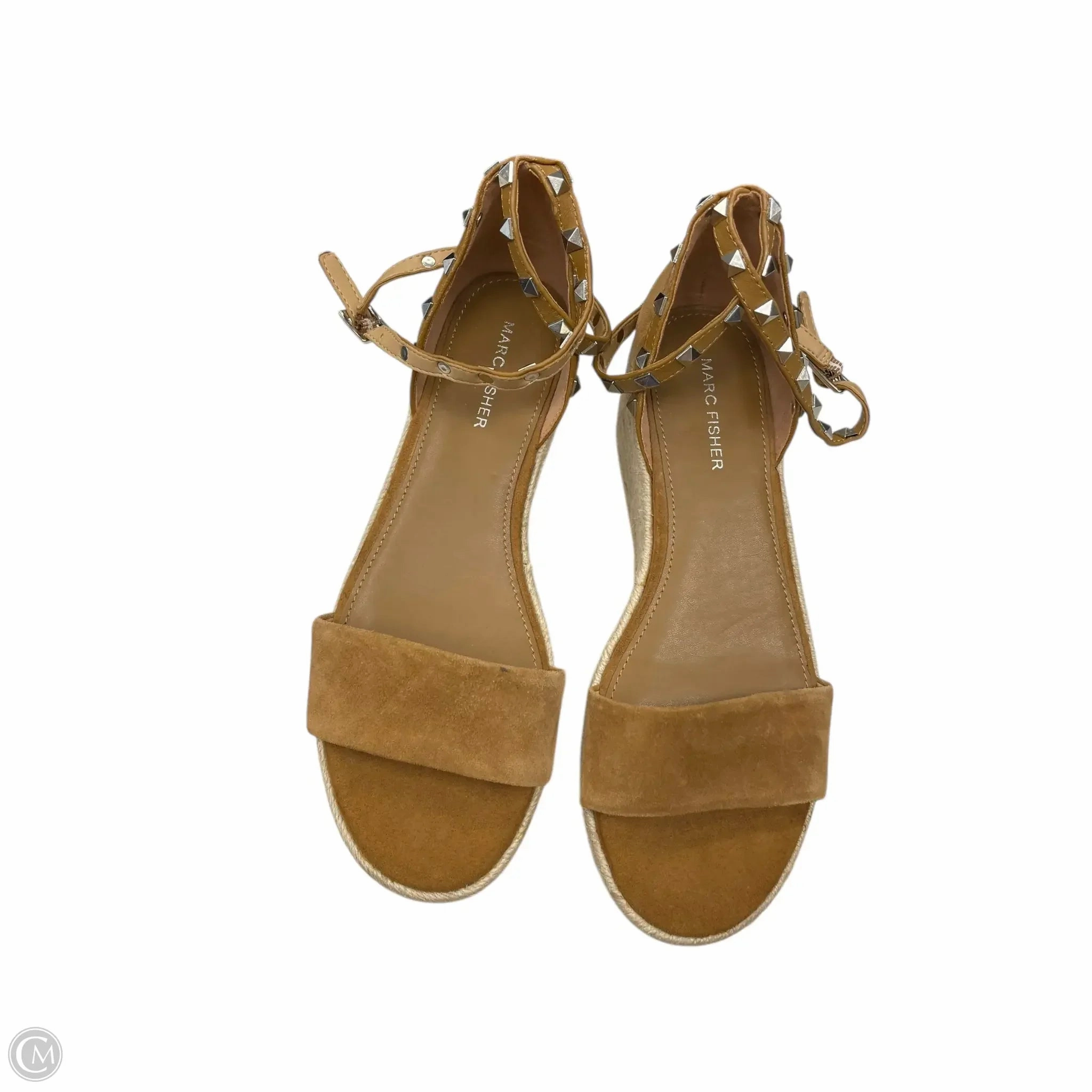 Sandals Heels Wedge By Marc Fisher In Brown, Size: 8.5 Fashion Heels