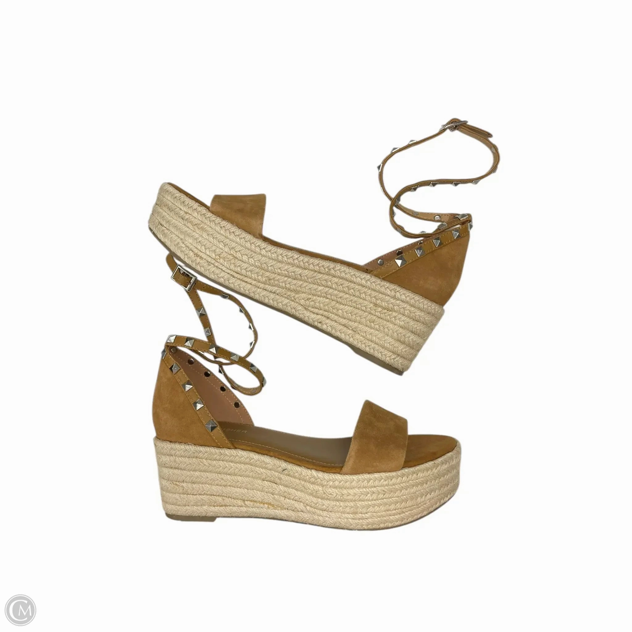 Sandals Heels Wedge By Marc Fisher In Brown, Size: 8.5 Fashion Heels
