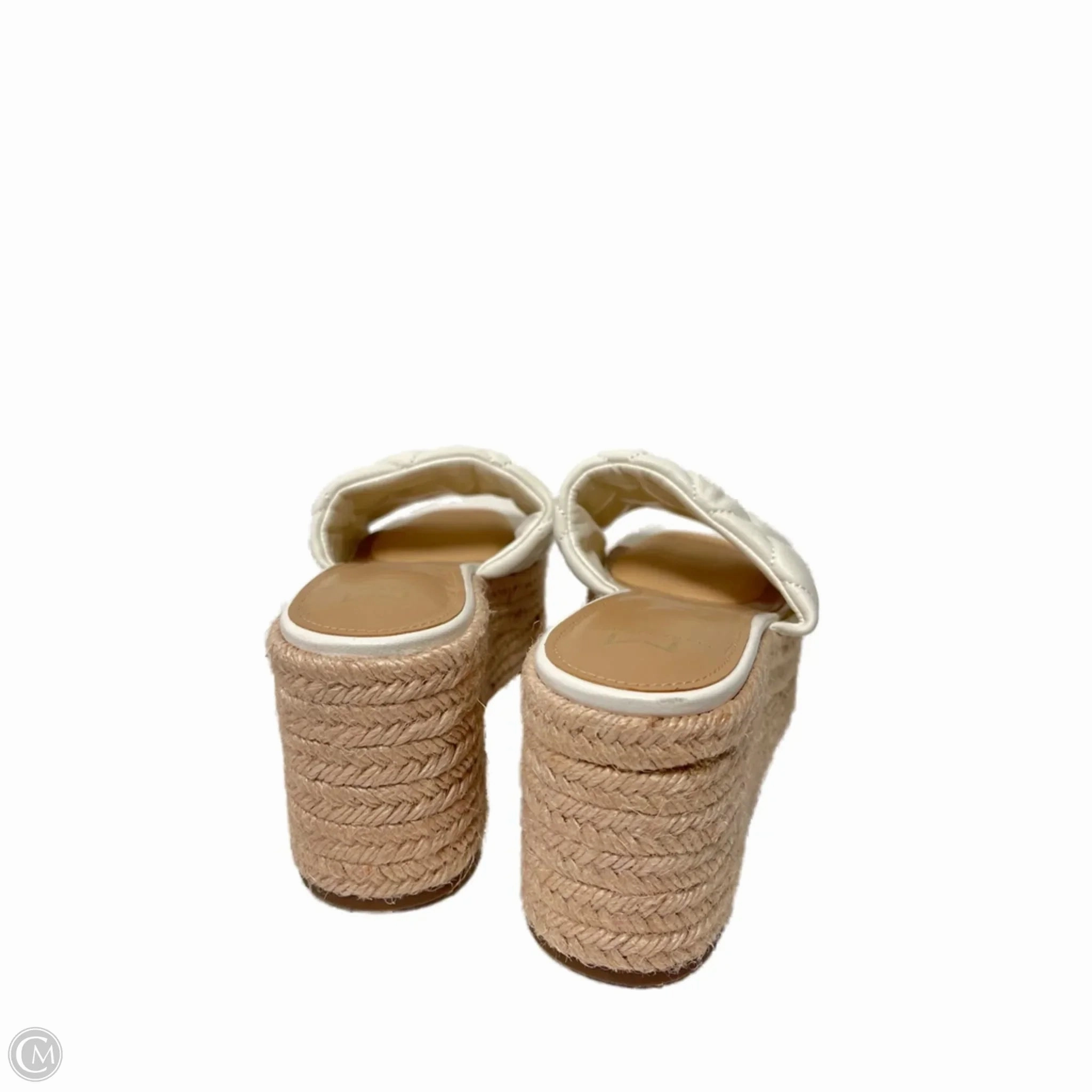 Sandals Heels Wedge By Marc Fisher In Cream, Size: 7.5 Fashion Heels