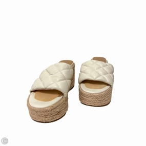 Sandals Heels Wedge By Marc Fisher In Cream, Size: 7.5 Marc Fisher fashion shoes with block heels