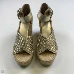 Sandals Heels Wedge By Marc Fisher In Gold, Size: 9.5 Marc Fisher fashion shoes with block heels