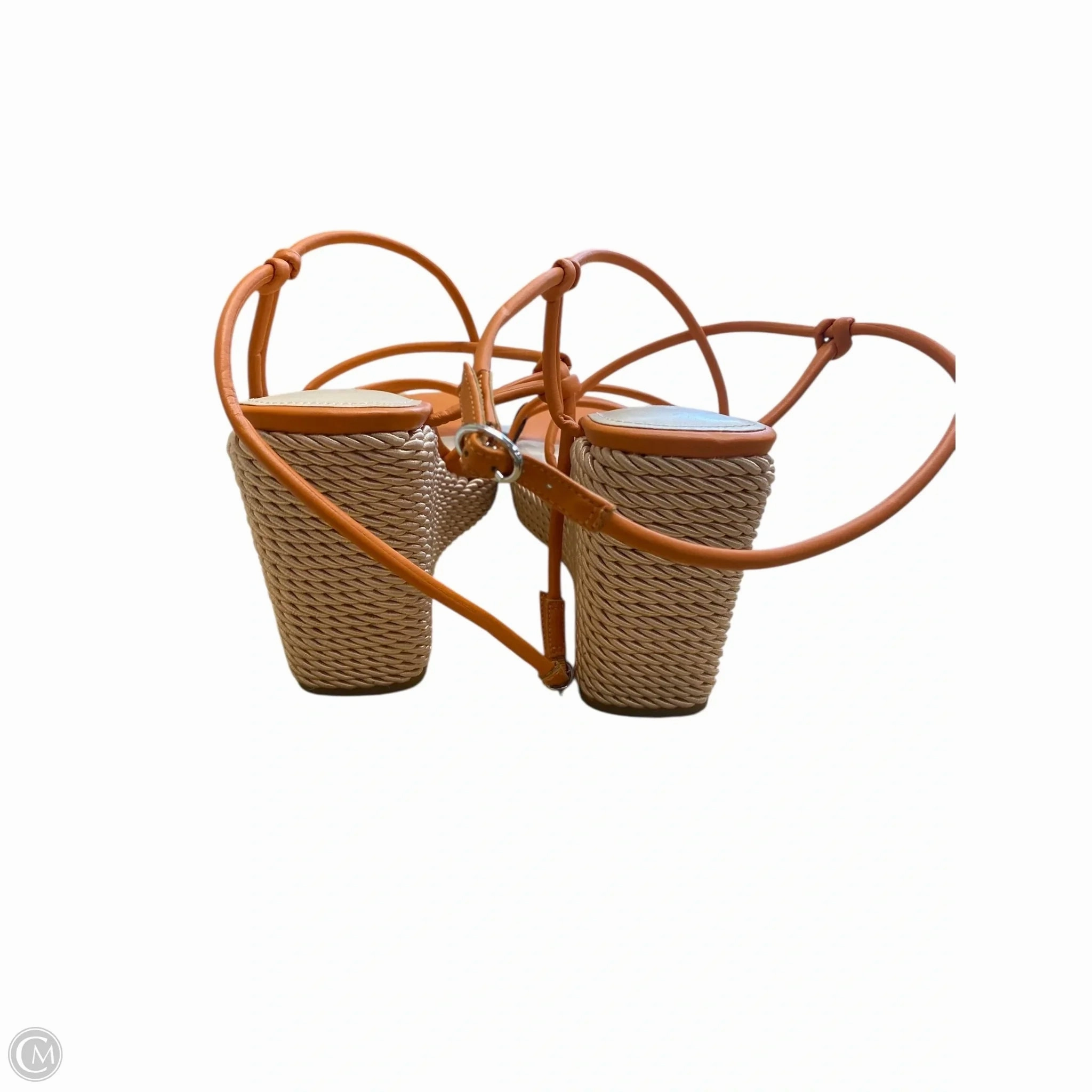 Sandals Heels Wedge By Marc Fisher In Orange, Size: 10 Fashion Heels