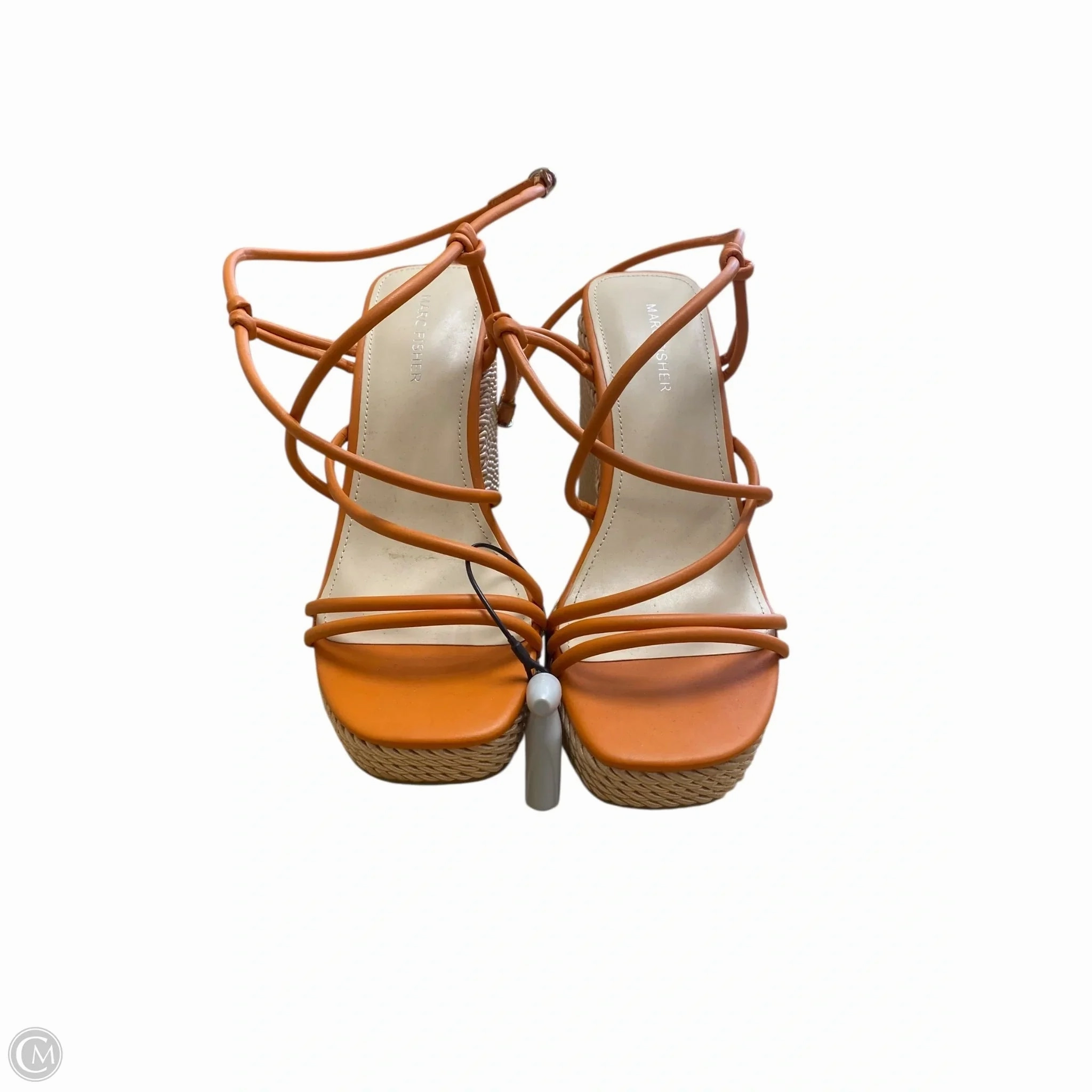 Sandals Heels Wedge By Marc Fisher In Orange, Size: 10 Fashion Heels