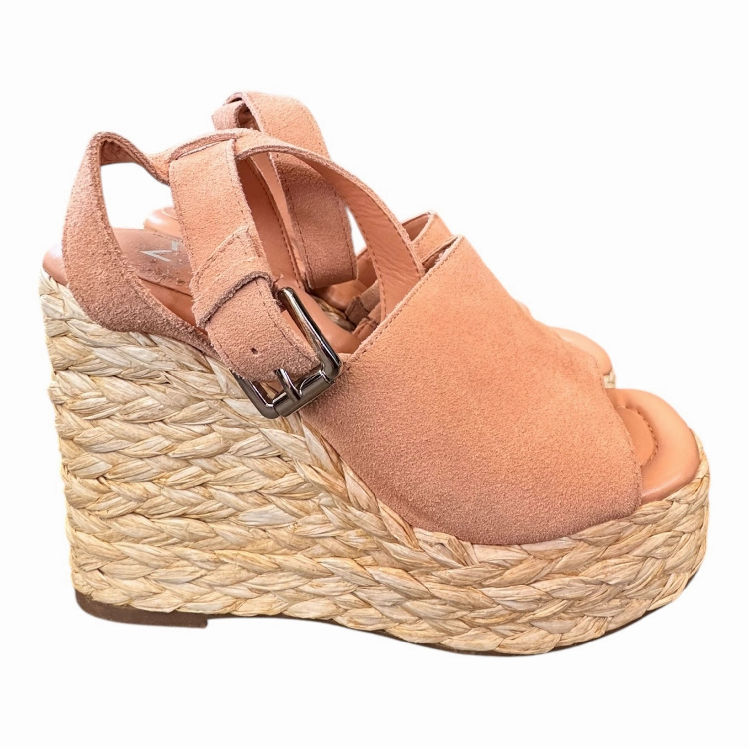 Sandals Heels Wedge By Marc Fisher In Pink, Size:6 Fashion Heels