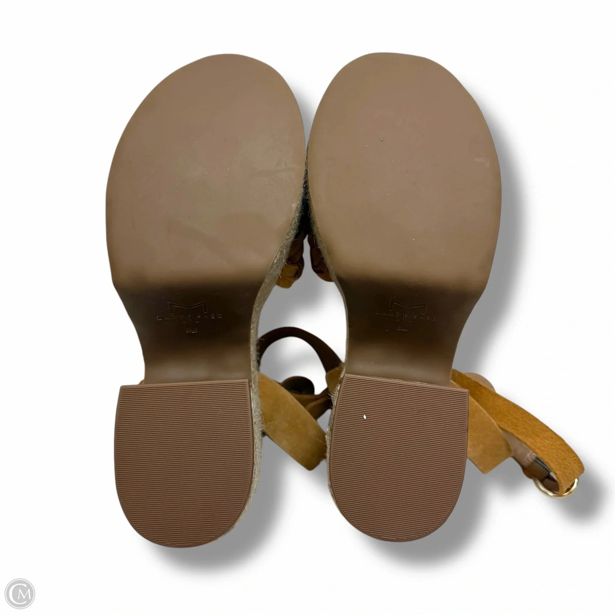 Sandals Heels Wedge By Marc Fisher In Tan, Size: 9 Fashion Heels