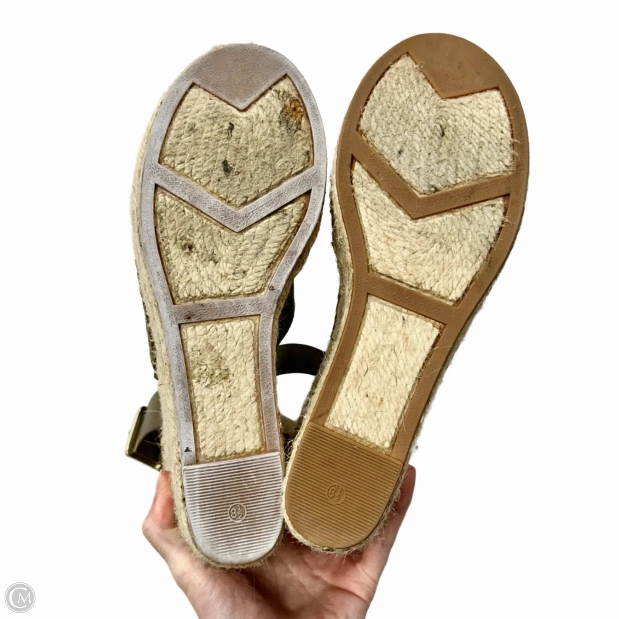 Sandals Heels Wedge By Marc Fisher In Taupe, Size: 8.5 Fashion Heels