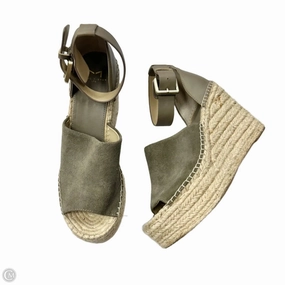 Sandals Heels Wedge By Marc Fisher In Taupe, Size: 8.5 Marc Fisher fashion shoes with block heels