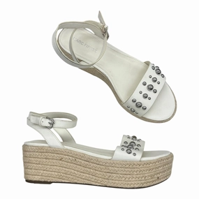 Sandals Heels Wedge By Marc Fisher In White, Size:8.5 Marc Fisher fashion shoes with block heels