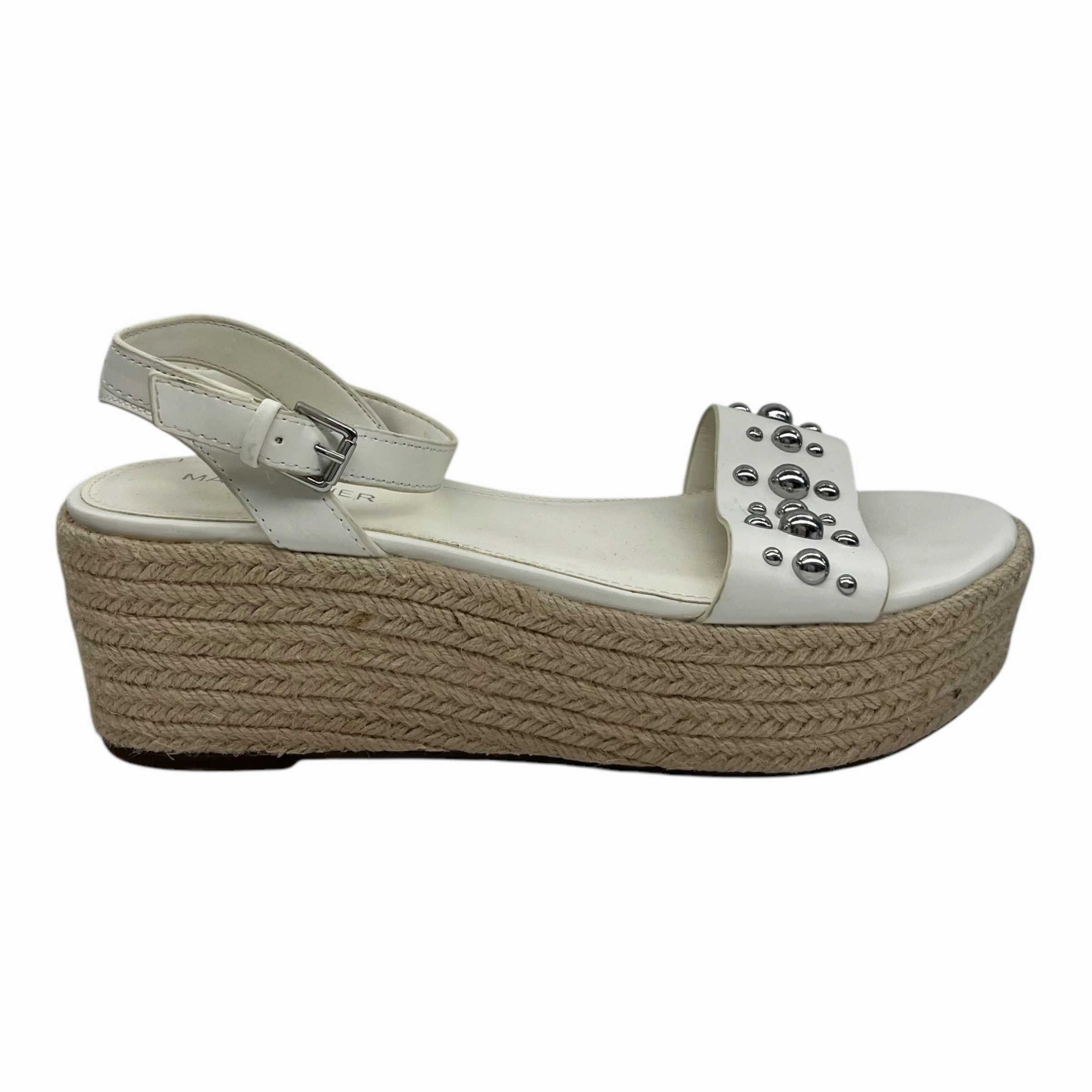 Sandals Heels Wedge By Marc Fisher In White, Size:8.5 Fashion Heels