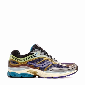 Saucony Men Progrid Omni 9 Crystal Caves Purple Yellow S70783-1 Saucony breathable mesh running sneakers