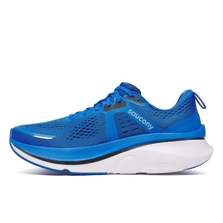 Saucony Men's Guide 18 Running Shoes in Skydiver/Black SS25 Saucony versatile athletic footwear