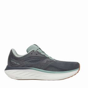 Saucony Men's Ride 18 Running Shoes in Carbon/Iceberg AW25 Saucony lightweight trainers for everyday use