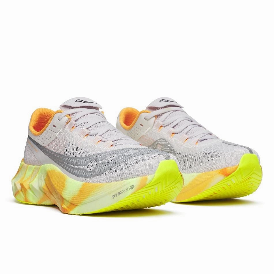 Saucony Women's Endorphin Pro 4 Running Shoes in Fog/Peel SS25 Saucony versatile athletic footwear