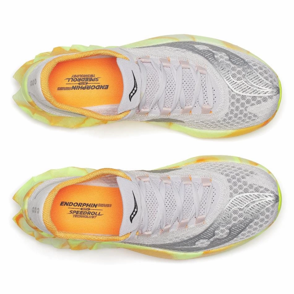 Saucony Women's Endorphin Pro 4 Running Shoes in Fog/Peel SS25 Saucony versatile athletic footwear