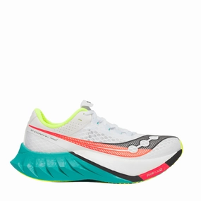 Saucony Women's Endorphin Pro 4 Running Shoes in White/Mutant AW25 Saucony lightweight trainers for everyday use