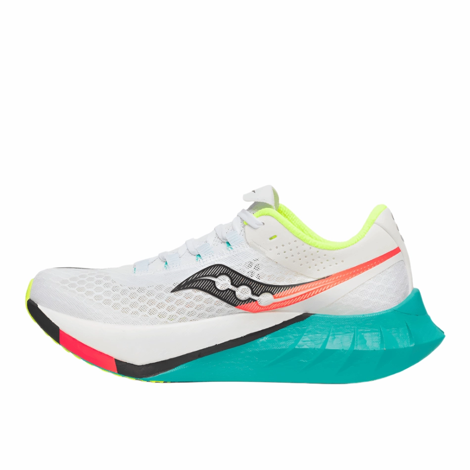 Saucony Women's Endorphin Pro 4 Running Shoes in White/Mutant AW25 Saucony versatile athletic footwear