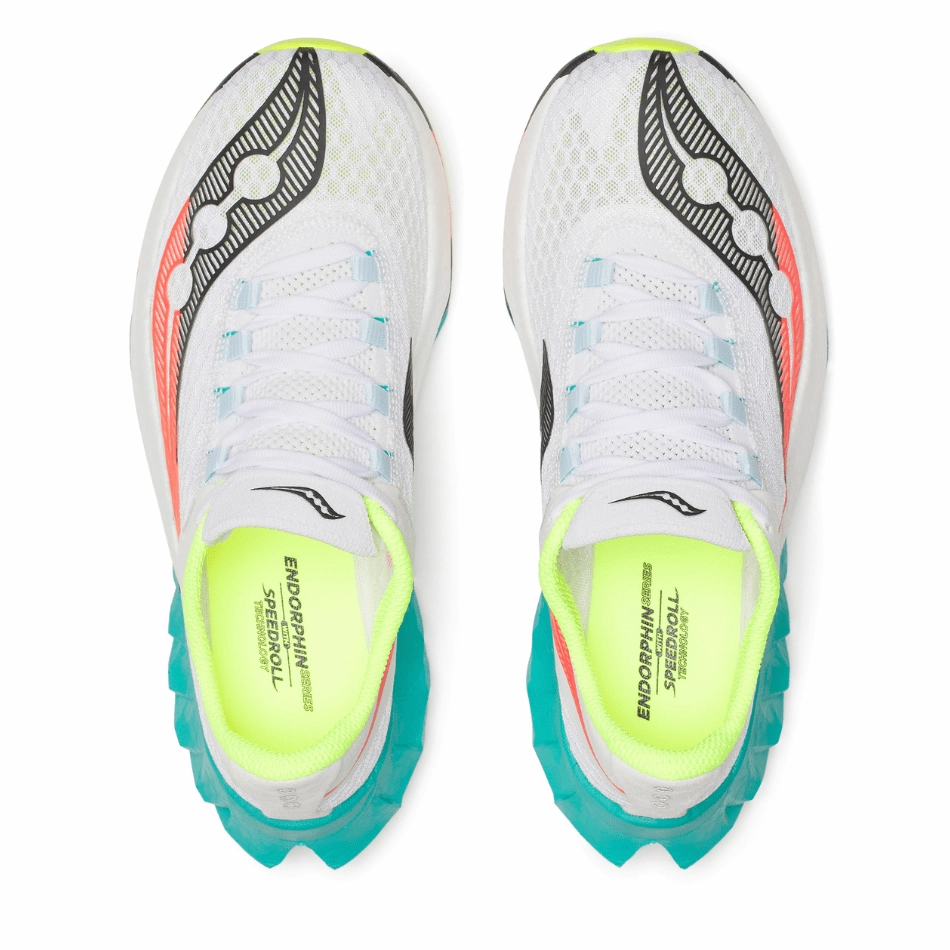 Saucony Women's Endorphin Pro 4 Running Shoes in White/Mutant AW25 Saucony versatile athletic footwear
