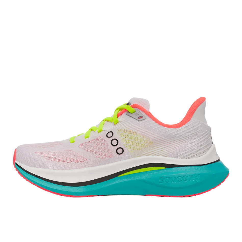Saucony Women's Endorphin Speed 5 Running Shoes in White/Mutant AW25 Saucony versatile athletic footwear