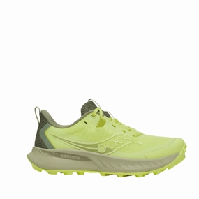 Saucony Women's Peregrine 15 Trail Running Shoes in Sunny/Hemlock SS25 Saucony lightweight trainers for everyday use