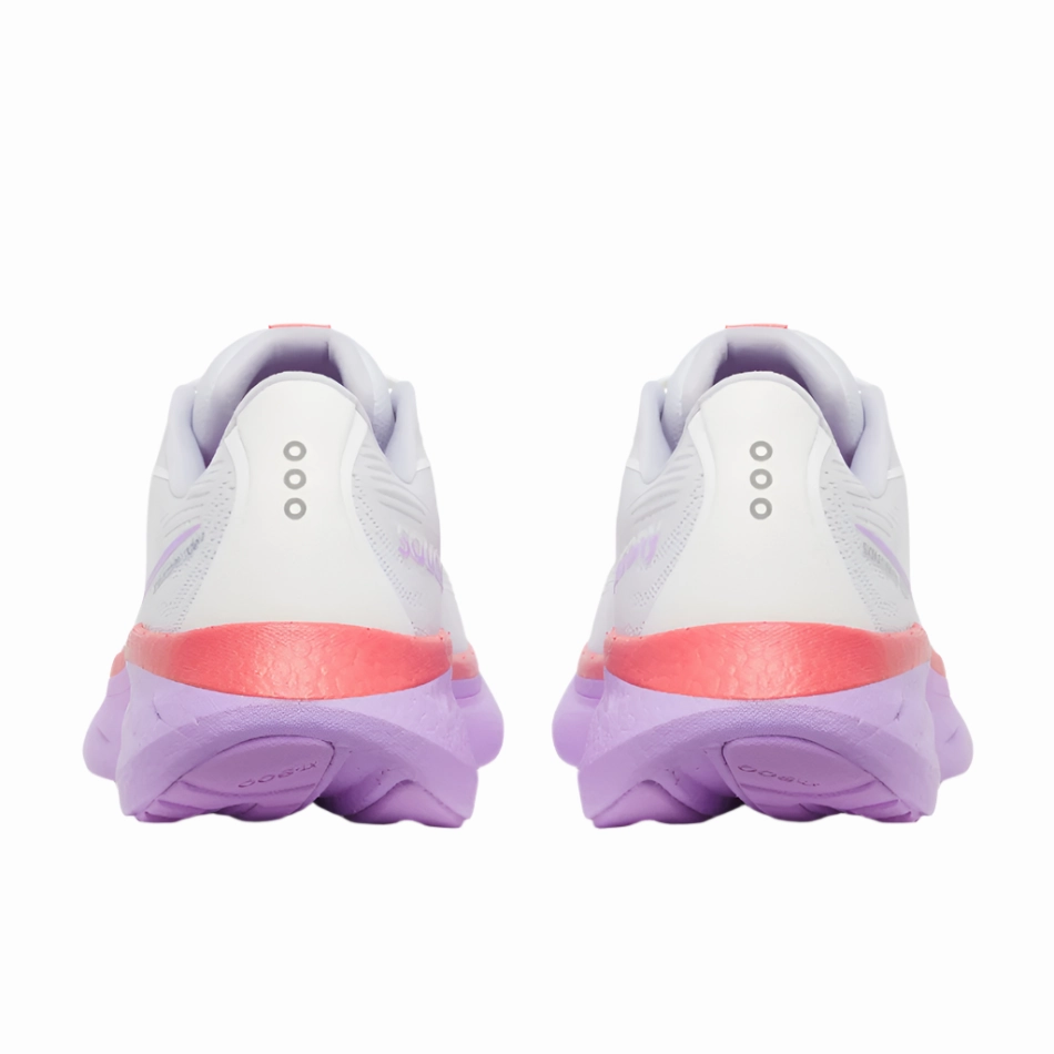 Saucony Women's Ride 18 Running Shoes in White/Coral - Online Exclusive Saucony versatile athletic footwear