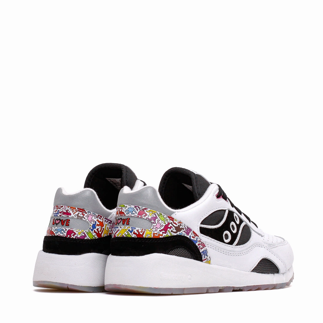 Saucony x Keith Haring Men Shadow 6000 White Black S70973-1 Saucony high-speed running shoes